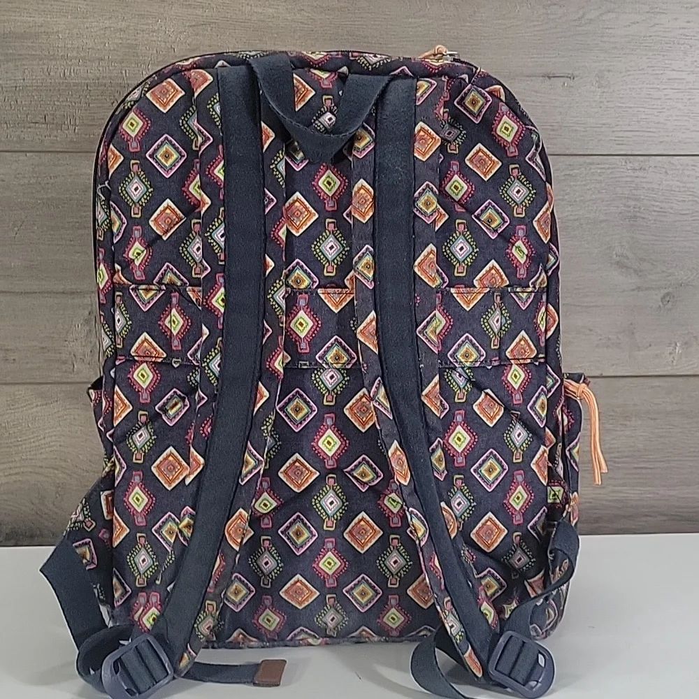Vera Bradley Mini Medallions Backpack with Blue Multicolor Diamond Pattern